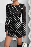 Polka Dot Open-Back Dress