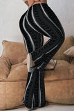 Geometric Pattern Flare Casual Pants