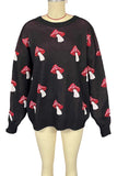 Playful Mushroom Pattern Sweater