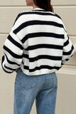 Striped Button-Front Cardigan
