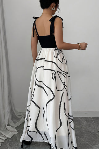 Artistic Tie-Shoulder Casual Dress