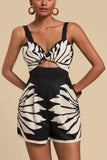 Zebra Print Cutout Romper