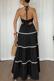 Halter Tiered Maxi Dress