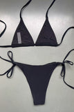 Triangle Bikini Set with Button Accents