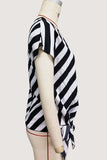 Striped Tie-Front Tee