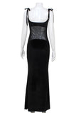 Sheer Panel Evening Maxi Dress