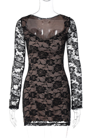 Lace Overlay Night Out Mini Dress