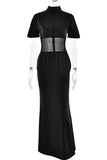 Elegant High-Neck Evening Gown