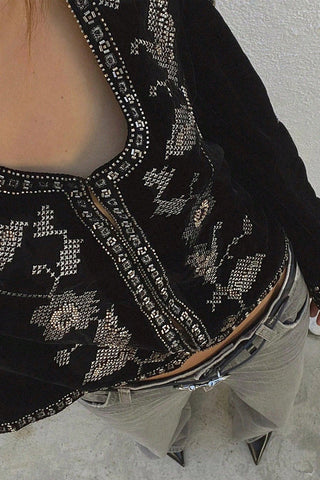 Patterned Open-Front Shacket