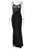Elegant Lace Detail Evening Gown