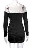 Off-Shoulder Ruched Casual Dress