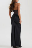 Halter-Back Ruched Evening Dress