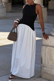 Sleeveless Two-Tone Maxi Dress