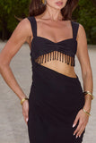 Elegant Maxi Dress with Side Cutout
