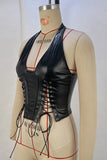 Lace-Up Halter Tank Top