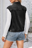 Button-Front Denim Vest