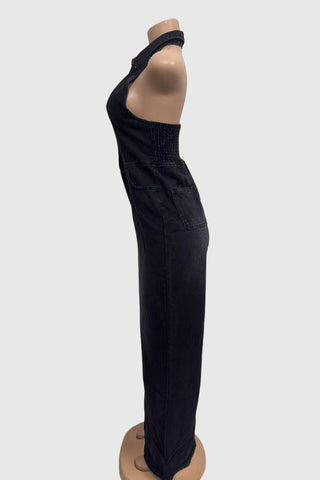 Chic Halter Denim Jumpsuit