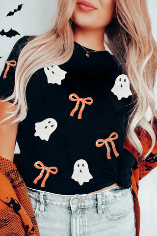 Ghost Patched Halloween Graphic Tee