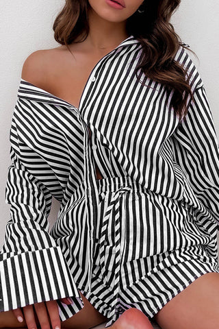 Striped Shirt and Short Set