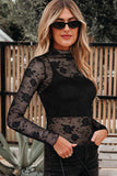 Sheer Lace Mesh Long Sleeve Top