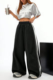 Wide-Leg Stripe Casual Pants
