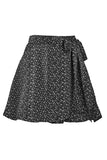 Tie Waist Flared Mini Skirt