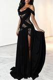 Elegant Off-Shoulder Evening Gown