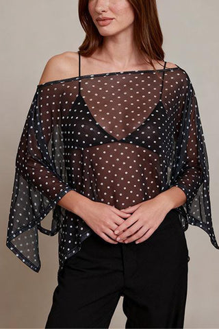Off-Shoulder Polka Dot Blouse