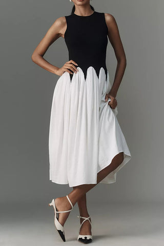 Two-Tone Fit and Flare Dress