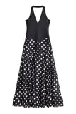 Halter Polka Dot Midi Dress