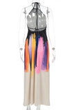 Artistic Halter Casual Dress