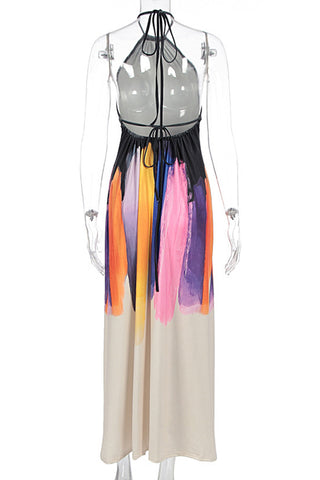 Artistic Halter Casual Dress