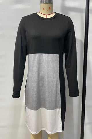 Stylish Color-Block Casual Dress