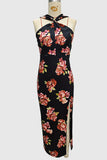 Floral Halter Midi Dress