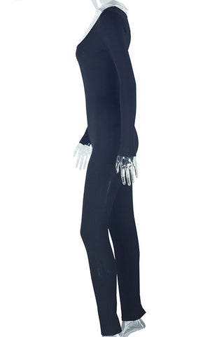 Long Sleeve Square Neck Jumpsuit
