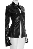 Sleek Zip-Up Faux Leather Jacket