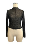 Sheer Long Sleeve Crop Top