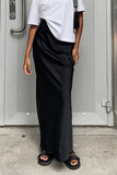 High-Waist Solid Maxi Skirt