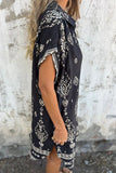 Printed Button-Front Casual Dress