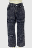 Casual Straight-Leg Patchwork Jeans
