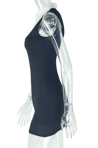 Layered Collar Sleeveless Dress