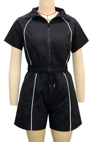 Zip-Up Short Set with Athletic Vibes