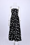Strapless Polka Dot Midi Dress