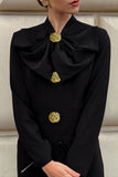 Elegant Button-Embellished Midi Dress