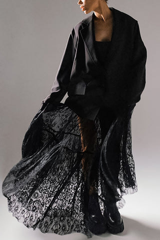 Layered Sheer Tulle Maxi Dress