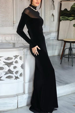 Elegant Long-Sleeve Evening Dress