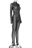 Elegant Lace Long-Sleeve Jumpsuit