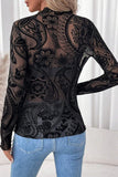 Long-Sleeve Lace Patterned Top