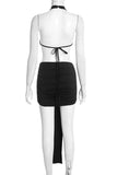 Halter Cut-Out Evening Dress