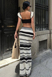 Geometric Knit Skirt Set